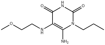 6-AMINO-5-[(2-METHOXYETHYL)AMINO]-1-PROPYLPYRIMIDINE-2,4(1H,3H)-DIONE Struktur