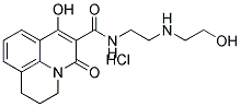 1-HYDROXY-3-OXO-6,7-DIHYDRO-3H,5H-PYRIDO[3,2,1-IJ]QUINOLINE-2-CARBOXYLIC ACID [2-(2-HYDROXY-ETHYLAMINO)-ETHYL]-AMIDE HYDROCHLORIDE Struktur