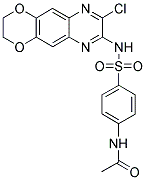 N-(4-[[(8-CHLORO-2,3-DIHYDRO[1,4]DIOXINO[2,3-G]QUINOXALIN-7-YL)AMINO]SULFONYL]PHENYL)ACETAMIDE Struktur