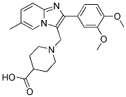 1-[2-(3,4-DIMETHOXY-PHENYL)-6-METHYL-IMIDAZO[1,2-A]PYRIDIN-3-YLMETHYL]-PIPERIDINE-4-CARBOXYLIC ACID Struktur