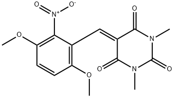 5-[(3,6-DIMETHOXY-2-NITROPHENYL)METHYLENE]-1,3-DIMETHYL-2,4,6(1H,3H,5H)-PYRIMIDINETRIONE Struktur