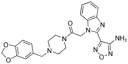 2-(2-(4-AMINO-1,2,5-OXADIAZOL-3-YL)-1H-BENZO[D]IMIDAZOL-1-YL)-1-(4-(BENZO[D][1,3]DIOXOL-5-YLMETHYL)PIPERAZIN-1-YL)ETHANONE Struktur