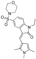 (Z)-1-ETHYL-5-(MORPHOLINOSULFONYL)-3-((1,2,5-TRIMETHYL-1H-PYRROL-3-YL)METHYLENE)INDOLIN-2-ONE Struktur