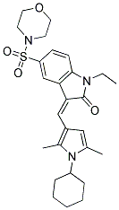 (Z)-3-((1-CYCLOHEXYL-2,5-DIMETHYL-1H-PYRROL-3-YL)METHYLENE)-1-ETHYL-5-(MORPHOLINOSULFONYL)INDOLIN-2-ONE Struktur