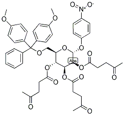 4-NITROPHENYL 6-O-DIMETHOXYTRITYL-2,3,4-TRI-O-LEVULINOYL-A-D-MANNOPYRANOSIDE Struktur