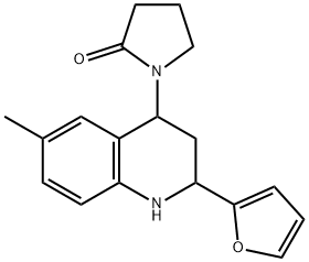 1-(2-FURAN-2-YL-6-METHYL-1,2,3,4-TETRAHYDRO-QUINOLIN-4-YL)-PYRROLIDIN-2-ONE Struktur