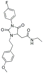 N-ETHYL-2-[1-(4-FLUOROPHENYL)-3-(4-METHOXYPHENETHYL)-2,5-DIOXO-4-IMIDAZOLIDINYL]ACETAMIDE Struktur