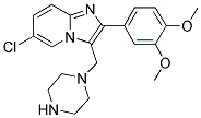 6-CHLORO-2-(3,4-DIMETHOXY-PHENYL)-3-PIPERAZIN-1-YLMETHYL-IMIDAZO[1,2-A]PYRIDINE Struktur