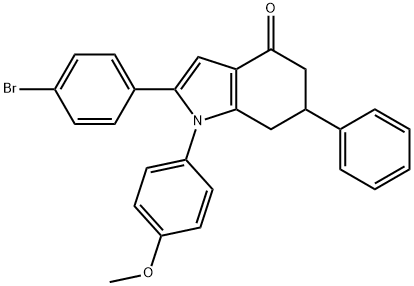 2-(4-BROMOPHENYL)-1-(4-METHOXYPHENYL)-6-PHENYL-5,6,7-TRIHYDROINDOL-4-ONE Struktur