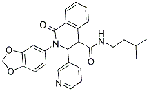 (2-BENZO[3,4-D]1,3-DIOXOLEN-5-YL-1-OXO-3-(3-PYRIDYL)(4-2,3,4-TRIHYDROISOQUINOLYL))-N-(3-METHYLBUTYL)FORMAMIDE Struktur