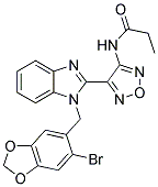 N-(4-{1-[(6-BROMO-1,3-BENZODIOXOL-5-YL)METHYL]-1H-BENZIMIDAZOL-2-YL}-1,2,5-OXADIAZOL-3-YL)PROPANAMIDE Struktur