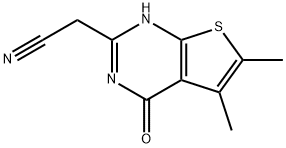 (5,6-DIMETHYL-4-OXO-3,4-DIHYDRO-THIENO[2,3-D]PYRIMIDIN-2-YL)-ACETONITRILE Struktur