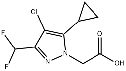 (4-CHLORO-5-CYCLOPROPYL-3-DIFLUOROMETHYL-PYRAZOL-1-YL)-ACETIC ACID Struktur