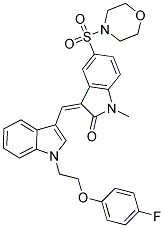 (Z)-3-((1-(2-(4-FLUOROPHENOXY)ETHYL)-1H-INDOL-3-YL)METHYLENE)-1-METHYL-5-(MORPHOLINOSULFONYL)INDOLIN-2-ONE Struktur