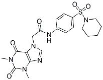 2-(1,3-DIMETHYL-2,6-DIOXO-1,2,3,6-TETRAHYDROPURIN-7-YL)-N-(4-(PIPERIDIN-1-YLSULFONYL)PHENYL)ACETAMIDE Struktur