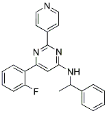 6-(2-FLUOROPHENYL)-N-(1-PHENYLETHYL)-2-PYRIDIN-4-YLPYRIMIDIN-4-AMINE Struktur