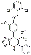 ETHYL 7-(4-(2,6-DICHLOROBENZYLOXY)-3-METHOXYPHENYL)-5-PHENYL-4,7-DIHYDRO-[1,2,4]TRIAZOLO[1,5-A]PYRIMIDINE-6-CARBOXYLATE Struktur