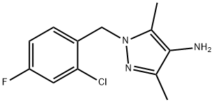 1-(2-CHLORO-4-FLUORO-BENZYL)-3,5-DIMETHYL-1H-PYRAZOL-4-YLAMINE Struktur