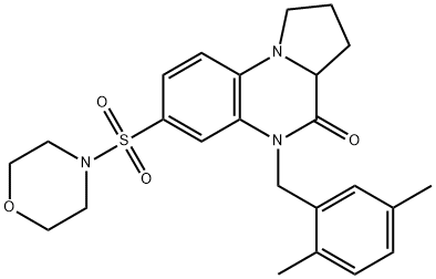 5-(2,5-DIMETHYLBENZYL)-7-(MORPHOLINOSULFONYL)-1,2,3,3A-TETRAHYDROPYRROLO[1,2-A]QUINOXALIN-4(5H)-ONE Struktur