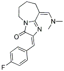 9-DIMETHYLAMINOMETHYLENE-2-(4-FLUORO-BENZYLIDENE)-2,5,6,7,8,9-HEXAHYDRO-IMIDAZO[1,2-A]AZEPIN-3-ONE Struktur