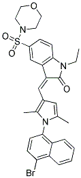 (Z)-3-((1-(4-BROMONAPHTHALEN-1-YL)-2,5-DIMETHYL-1H-PYRROL-3-YL)METHYLENE)-1-ETHYL-5-(MORPHOLINOSULFONYL)INDOLIN-2-ONE Struktur