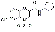 6-CHLORO-N-CYCLOPENTYL-4-(METHYLSULFONYL)-3,4-DIHYDRO-2H-1,4-BENZOXAZINE-2-CARBOXAMIDE Struktur