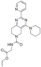 [(4-PIPERIDIN-1-YL-2-PYRIDIN-2-YL-7,8-DIHYDRO-5H-PYRIDO[4,3-D]PYRIMIDINE-6-CARBONYL)-AMINO]-ACETIC ACID ETHYL ESTER Struktur