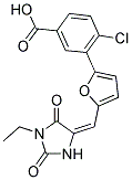 4-CHLORO-3-{5-[(E)-(1-ETHYL-2,5-DIOXOIMIDAZOLIDIN-4-YLIDENE)METHYL]-2-FURYL}BENZOIC ACID Struktur