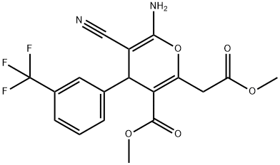 METHYL 6-AMINO-5-CYANO-2-(2-METHOXY-2-OXOETHYL)-4-[3-(TRIFLUOROMETHYL)PHENYL]-4H-PYRAN-3-CARBOXYLATE Struktur