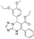 ETHYL 7-(3-ETHOXY-4-METHOXYPHENYL)-5-PHENYL-4,7-DIHYDRO-[1,2,4]TRIAZOLO[1,5-A]PYRIMIDINE-6-CARBOXYLATE Struktur