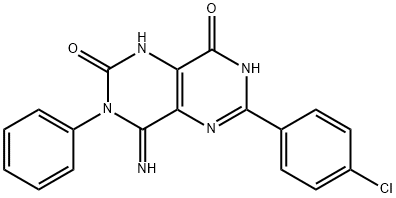 6-(4-CHLOROPHENYL)-4-IMINO-3-PHENYL-1,3,4,7-TETRAHYDROPYRIMIDO[5,4-D]PYRIMIDINE-2,8-DIONE Struktur