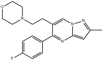 5-(4-FLUOROPHENYL)-2-METHYL-6-(2-MORPHOLINOETHYL)PYRAZOLO[1,5-A]PYRIMIDINE Struktur