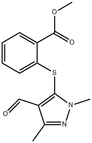 METHYL 2-[(4-FORMYL-1,3-DIMETHYL-1H-PYRAZOL-5-YL)SULFANYL]BENZENECARBOXYLATE Struktur