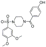 4-((4-[(3,4-DIMETHOXYPHENYL)SULFONYL]PIPERAZIN-1-YL)CARBONYL)PHENOL Struktur