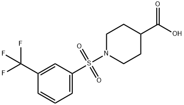 1-[[3-(TRIFLUOROMETHYL)PHENYL]SULFONYL]PIPERIDINE-4-CARBOXYLIC ACID Struktur