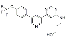 3-[(2-METHYL-6-(5-[4-(TRIFLUOROMETHOXY)PHENYL]PYRIDIN-3-YL)PYRIMIDIN-4-YL)AMINO]PROPAN-1-OL Struktur