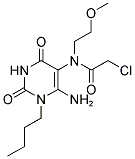 N-(6-AMINO-1-BUTYL-2,4-DIOXO-1,2,3,4-TETRAHYDRO-PYRIMIDIN-5-YL)-2-CHLORO-N-(2-METHOXY-ETHYL)-ACETAMIDE Struktur