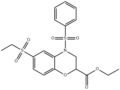 ETHYL 6-(ETHYLSULFONYL)-4-(PHENYLSULFONYL)-3,4-DIHYDRO-2H-1,4-BENZOXAZINE-2-CARBOXYLATE Struktur