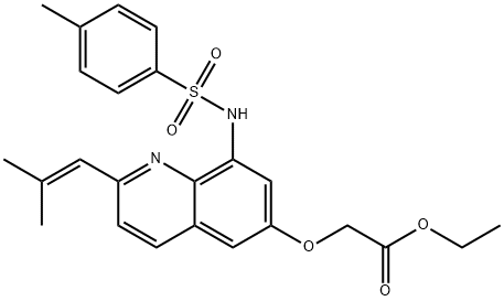 ETHYL 2-[2-(2-METHYL-1-PROPENYL)-6-QUINOLYLOXY-8-P-TOLUENESULFONAMIDO)ACETATE Struktur