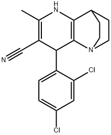 3-(2,4-DICHLOROPHENYL)-5-METHYL-1,6-DIAZATRICYCLO[6.2.2.0(2,7)]DODECA-2(7),4-DIENE-4-CARBONITRILE Struktur