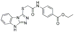 ETHYL 4-([(9H-[1,2,4]TRIAZOLO[4,3-A]BENZIMIDAZOL-3-YLTHIO)ACETYL]AMINO)BENZOATE Struktur