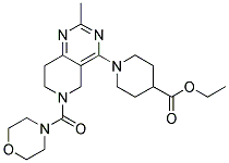 1-[2-METHYL-6-(MORPHOLINE-4-CARBONYL)-5,6,7,8-TETRAHYDRO-PYRIDO[4,3-D]PYRIMIDIN-4-YL]-PIPERIDINE-4-CARBOXYLIC ACID ETHYL ESTER Struktur