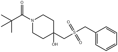 1-(4-[(BENZYLSULFONYL)METHYL]-4-HYDROXYPIPERIDINO)-2,2-DIMETHYL-1-PROPANONE Struktur