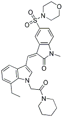 (Z)-3-((7-ETHYL-1-(2-OXO-2-(PIPERIDIN-1-YL)ETHYL)-1H-INDOL-3-YL)METHYLENE)-1-METHYL-5-(MORPHOLINOSULFONYL)INDOLIN-2-ONE Struktur