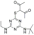 3-{[4-(TERT-BUTYLAMINO)-6-(ETHYLAMINO)-1,3,5-TRIAZIN-2-YL]THIO}PENTANE-2,4-DIONE Struktur