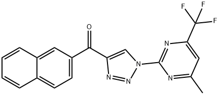 (1-[4-METHYL-6-(TRIFLUOROMETHYL)-2-PYRIMIDINYL]-1H-1,2,3-TRIAZOL-4-YL)(2-NAPHTHYL)METHANONE Struktur