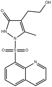 4-(2-HYDROXYETHYL)-5-METHYL-1-(8-QUINOLINYLSULFONYL)-1,2-DIHYDRO-3H-PYRAZOL-3-ONE Struktur