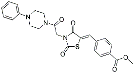 (Z)-METHYL 4-((2,4-DIOXO-3-(2-OXO-2-(4-PHENYLPIPERAZIN-1-YL)ETHYL)THIAZOLIDIN-5-YLIDENE)METHYL)BENZOATE Struktur