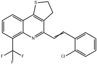 4-[(E)-2-(2-CHLOROPHENYL)ETHENYL]-6-(TRIFLUOROMETHYL)-2,3-DIHYDROTHIENO[3,2-C]QUINOLINE Struktur