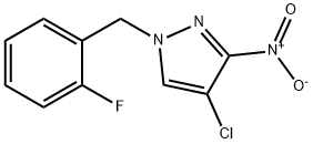 4-CHLORO-1-(2-FLUORO-BENZYL)-3-NITRO-1H-PYRAZOLE Struktur